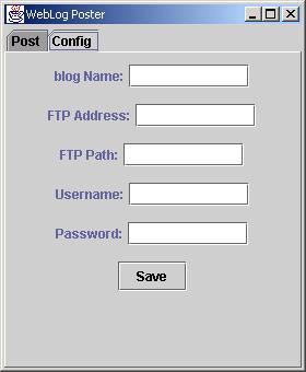 FTP Config Screen